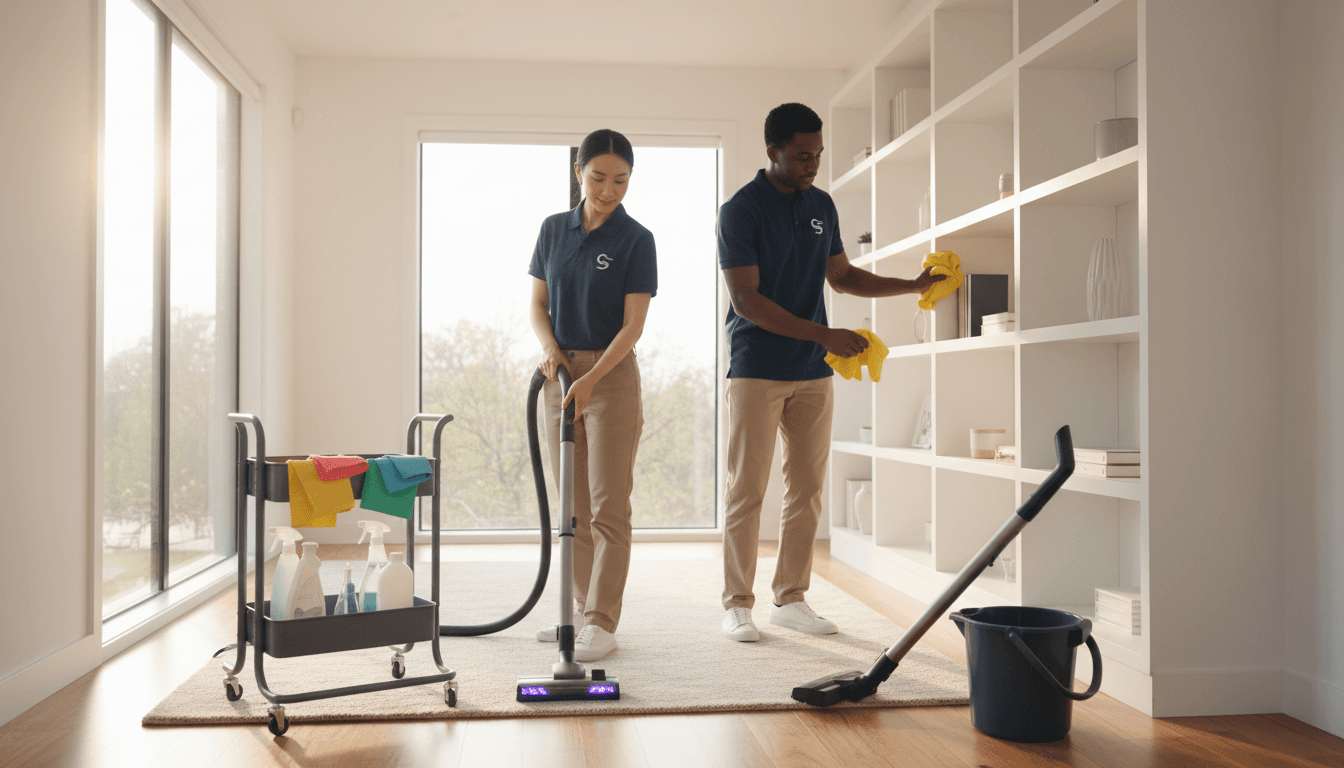 Cleaning team at work in a bright Ottawa home