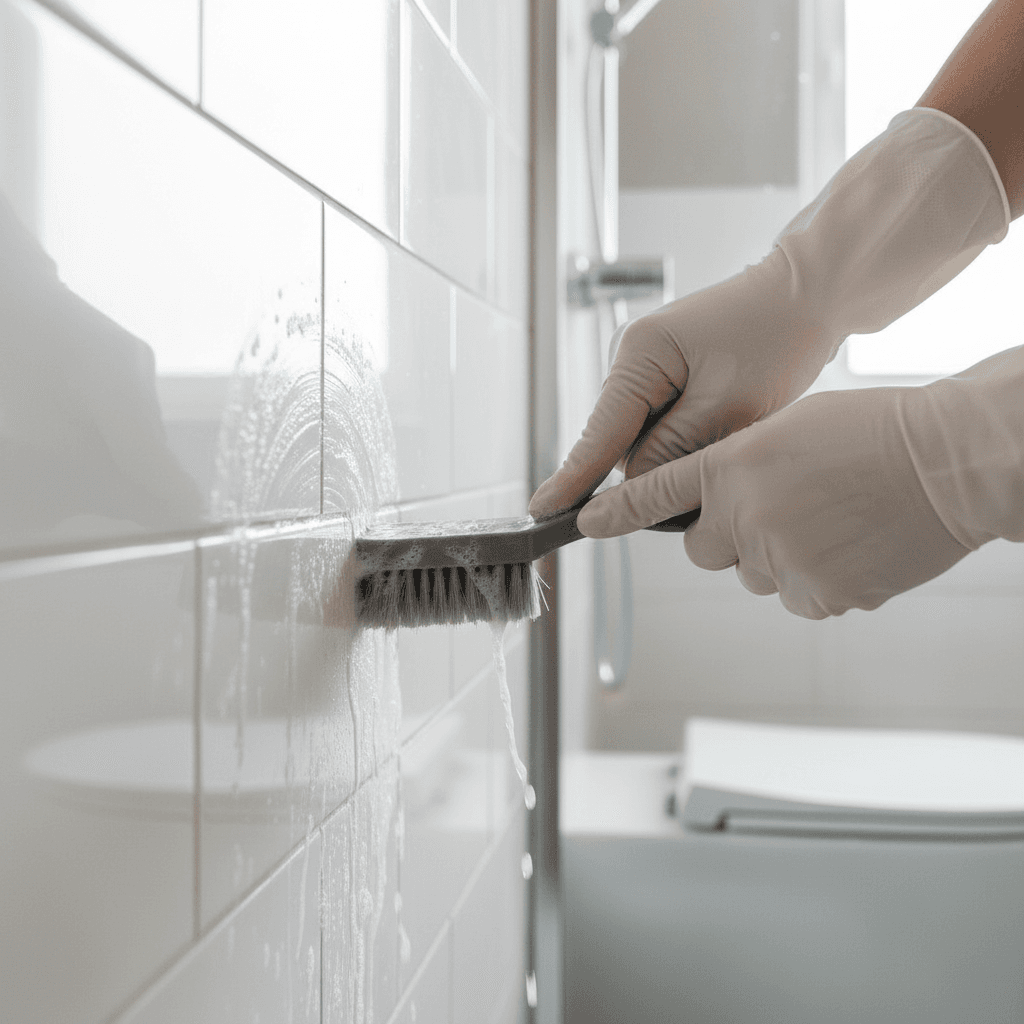 Clean bathroom tile and grout